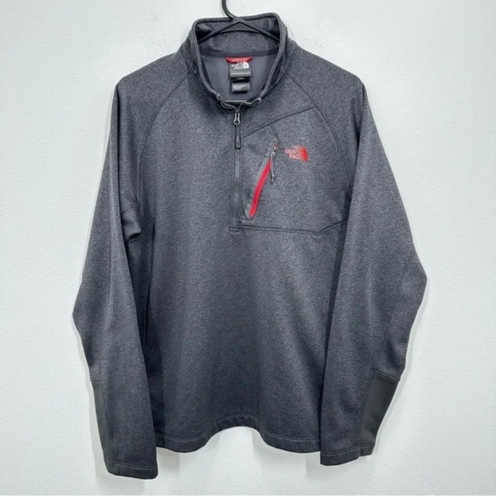 The North Face Men's Size‎ Large 1/4 Zip Fleece Sweatshirt Pullover Dark Grey